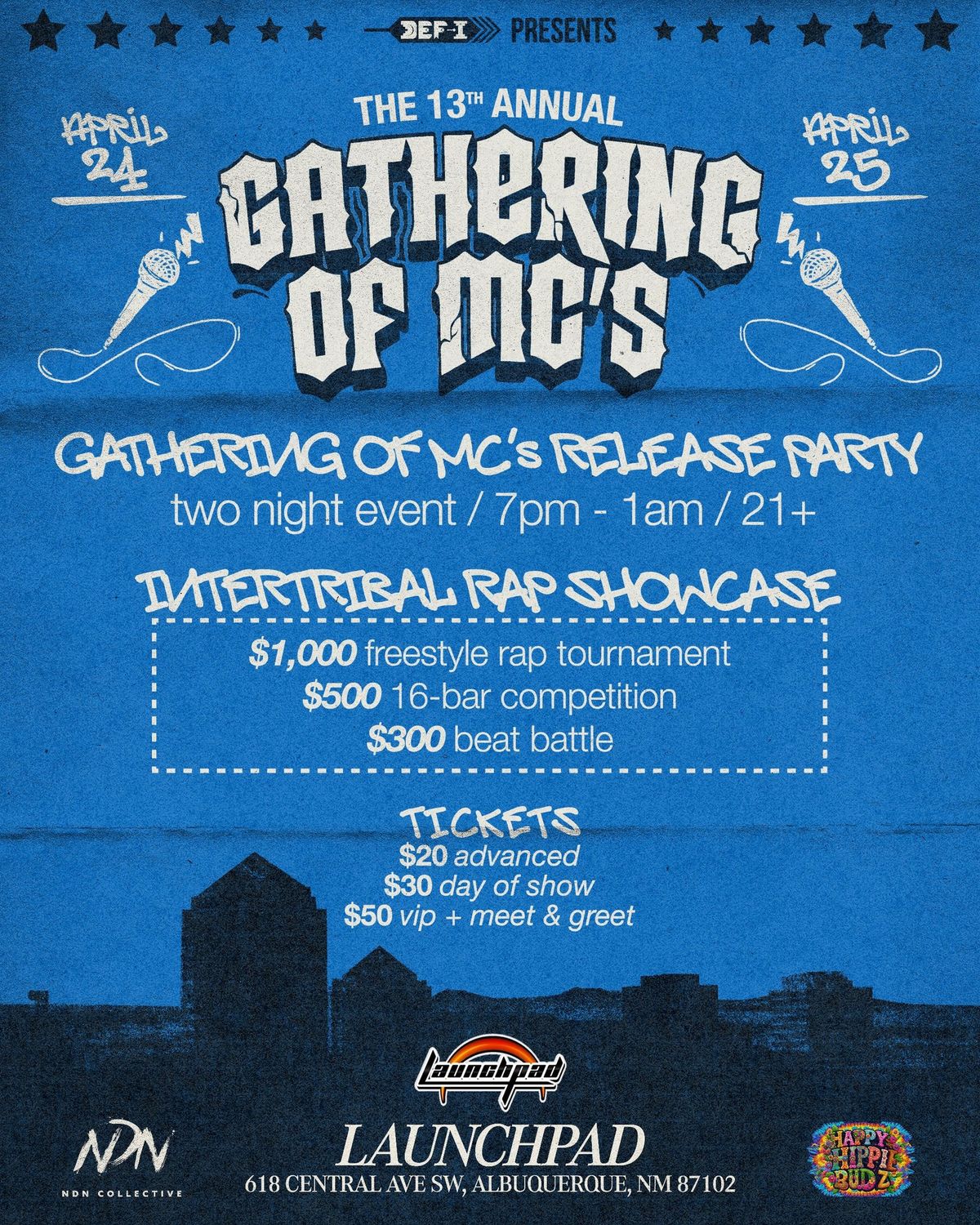 13th Annual Gathering of MCs (Night 2 - Intertribal Rap Showcase, $1000 Freestyle Tournament + more)