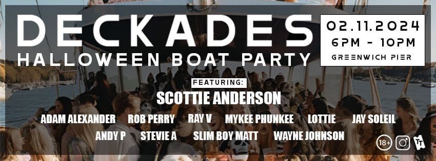 Deckades Halloween boat party & after-party