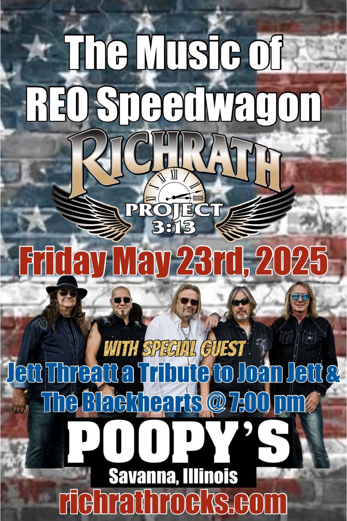 Richrath Project 3:13 Playing the Music of REO Speedwagon @ Poopy\u2019s w\/ special guest Jett Threatt