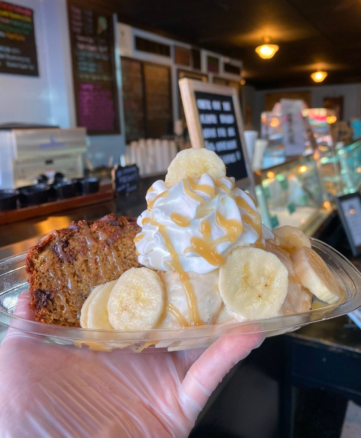 Homemade Chocolate Chip Banana Bread Sundae Weekend!