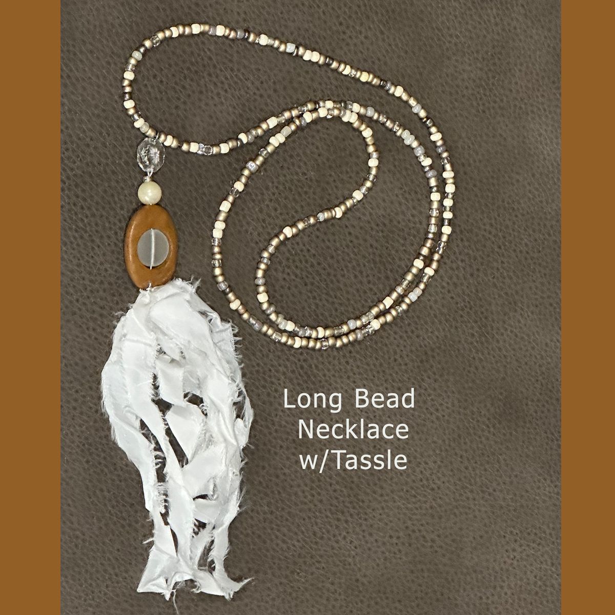 Long Bead Necklace w\/Tassle 