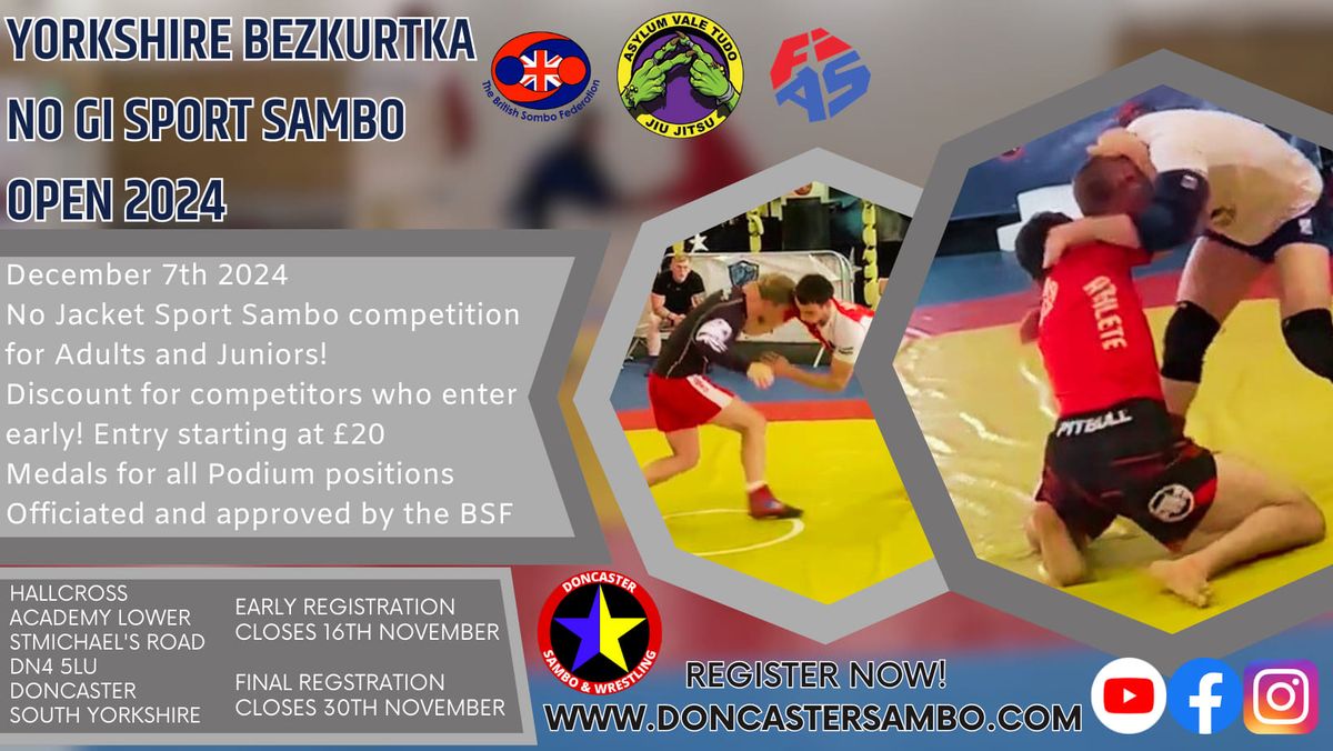 Yorkshire BezKurtka\/NoGi Sport Open 2024 - Adults and Juniors