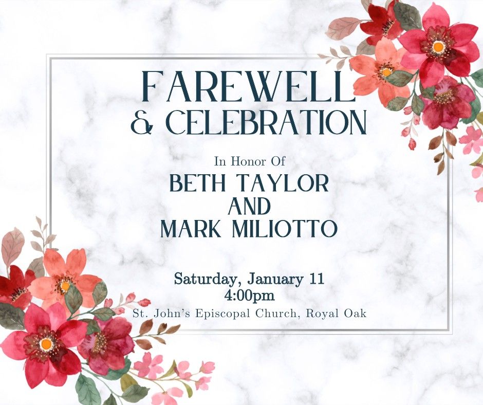 Farewell and Celebration for Beth Taylor and Mark Miliotto