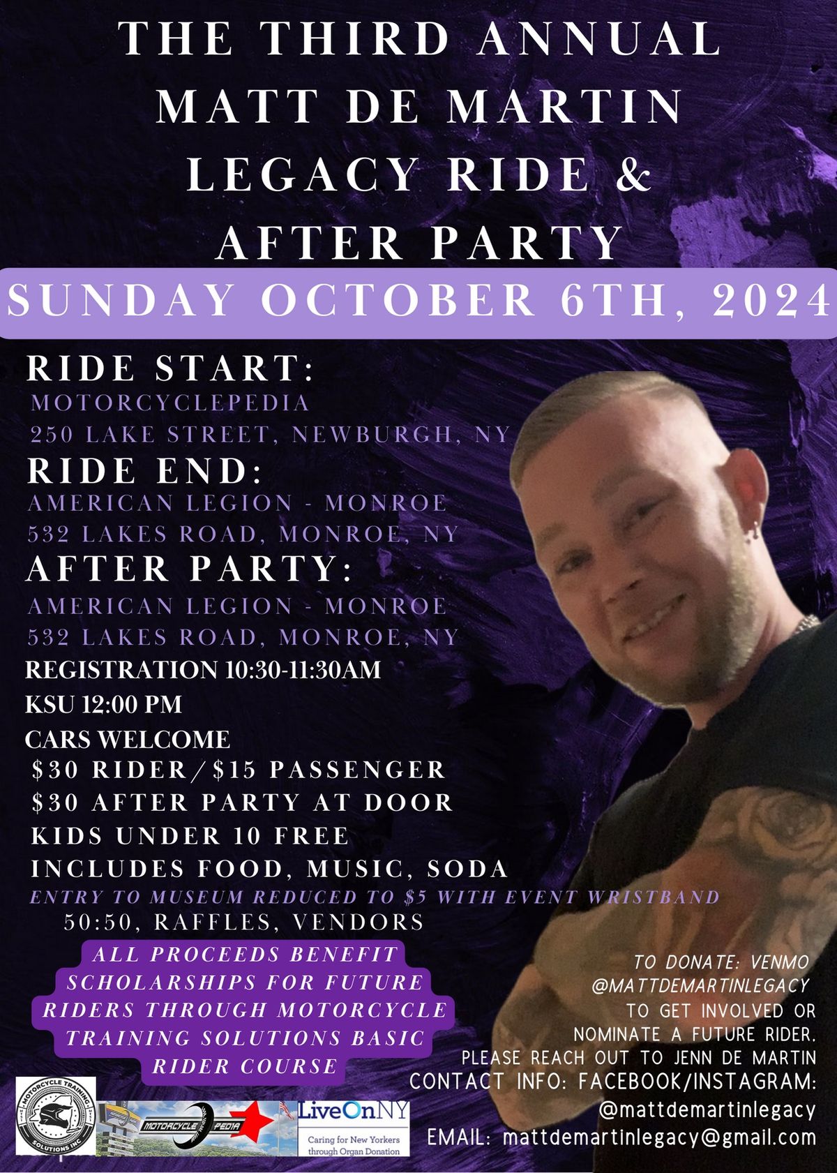 3rd Annual Matt De Martin Legacy Ride & After Party 