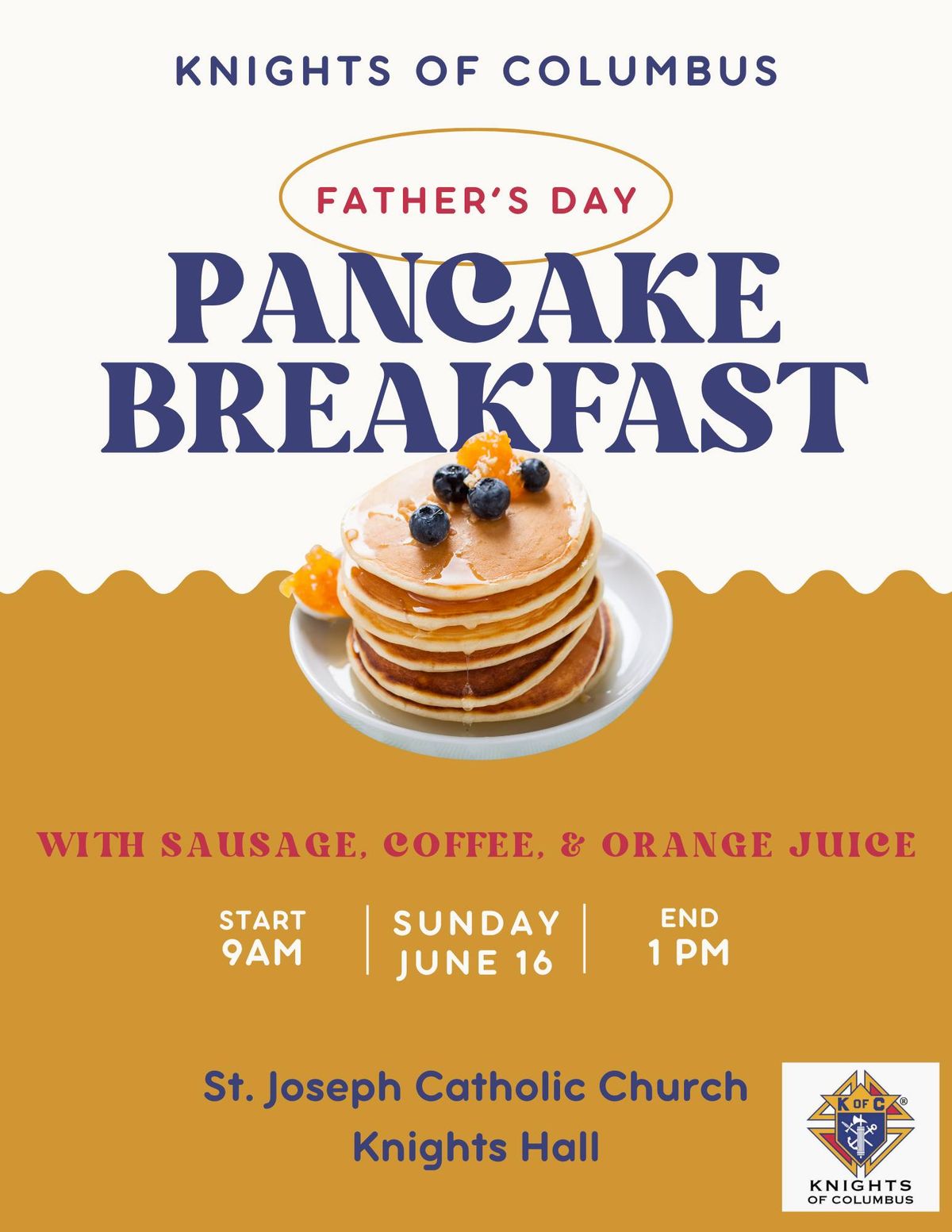 Knights of Columbus Father's Day Pancake Breakfast 