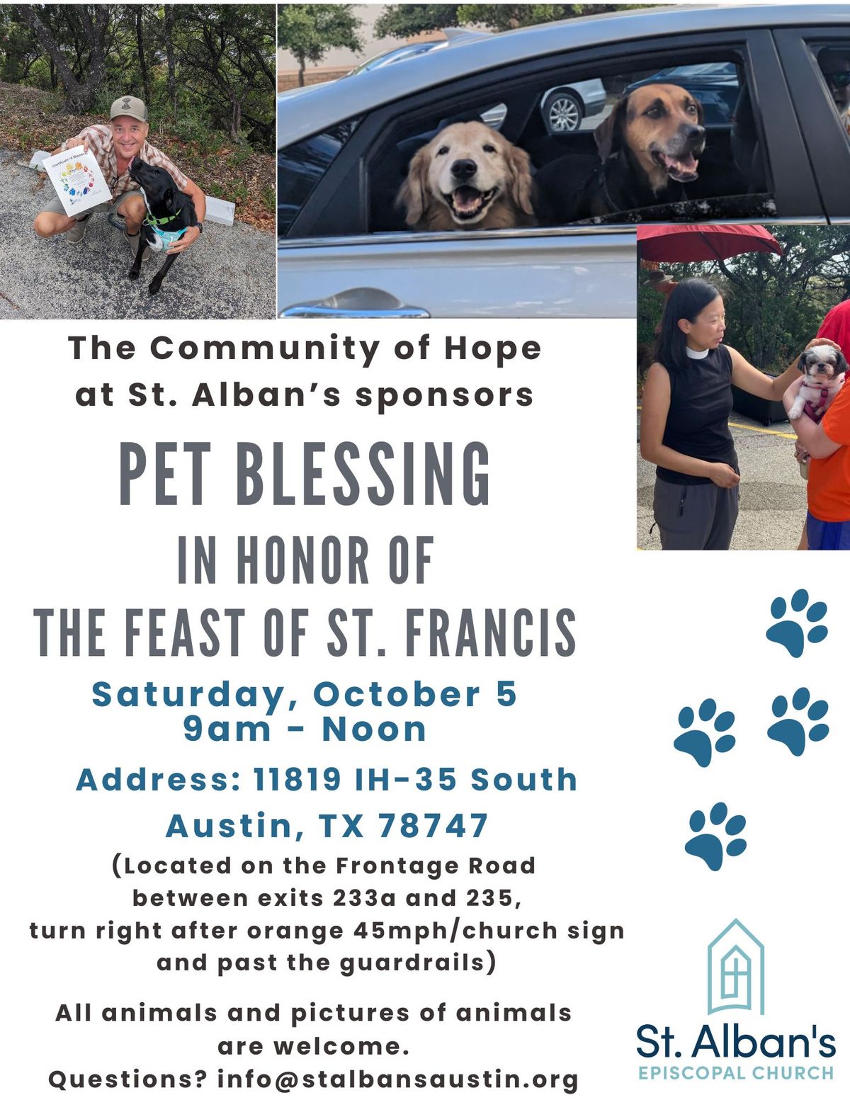 Pet Blessing in honor of the Feast of St. Francis