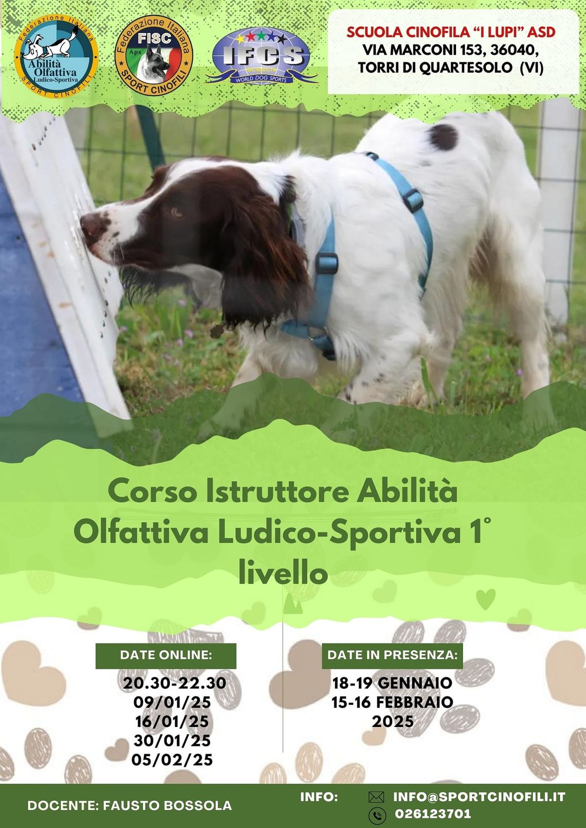 Corso Istruttore Abilit\u00e0 Olfattiva Ludico-Sportiva 1\u00b0Livello 