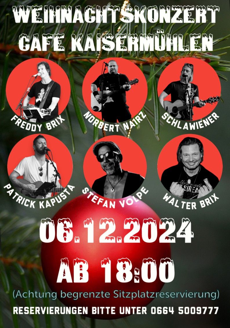 Weihnachtskonzert Caf\u00e9 Kaiserm\u00fchlen\/06.12\/18:00