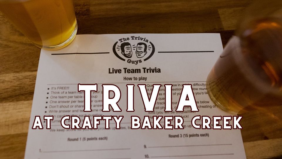 Trivia, Crafty Brewery - Baker Creek, Knoxville, 3 December 2023