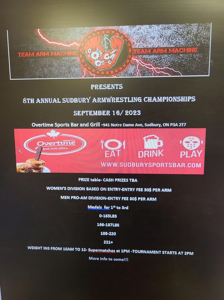 8th Annual Sudbury Armwrestling Championships