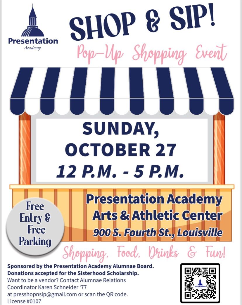 Presentation Shop & Sip Vendor & Craft Fair Shopping Event