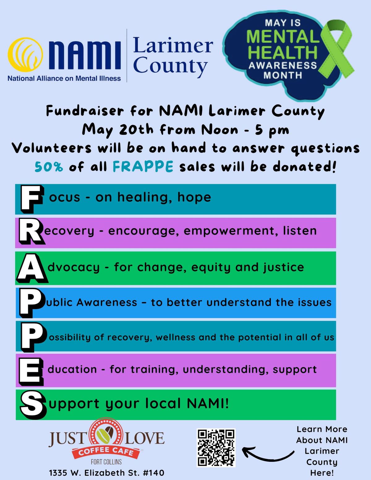 Help us fundraise for our local NAMI Larimer Chapter! We all need some help with Mental Health!