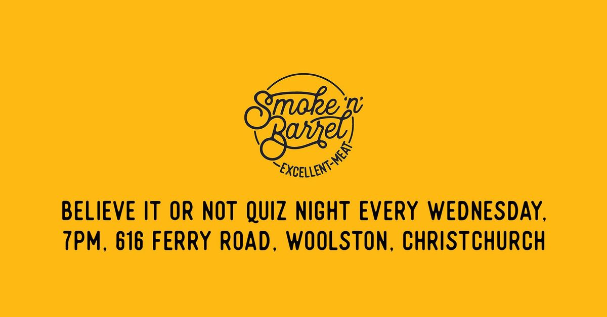 Smoke 'n' Barrel's Weekly Quiz Night