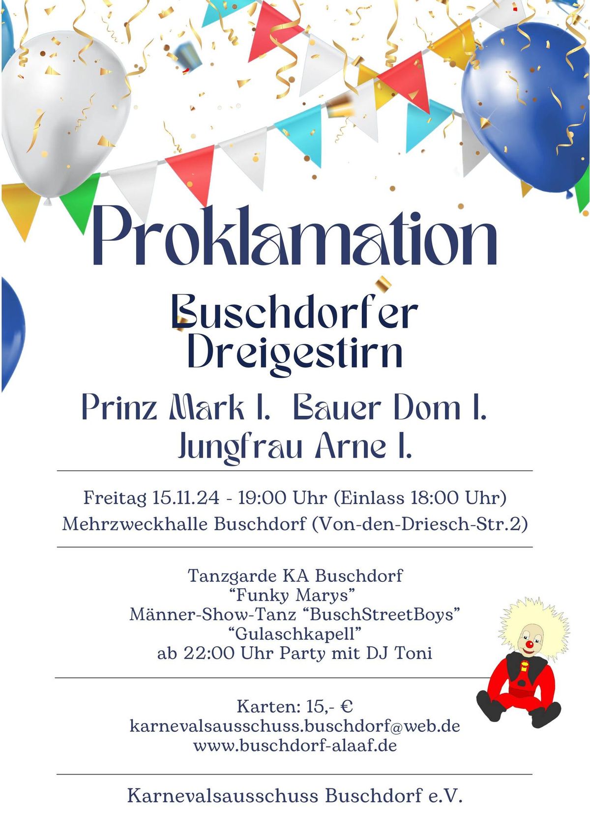 Proklamation Buschdorfer Dreigestirn