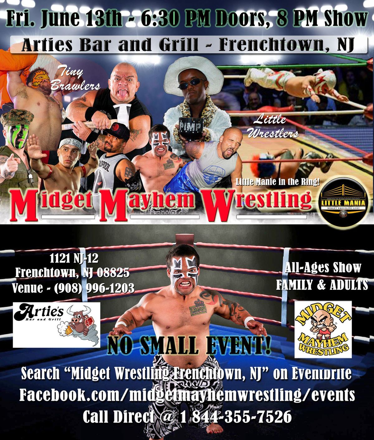 Midget Mayhem Micro-Wrestling Event - Frenchtown NJ (All-Ages Show)