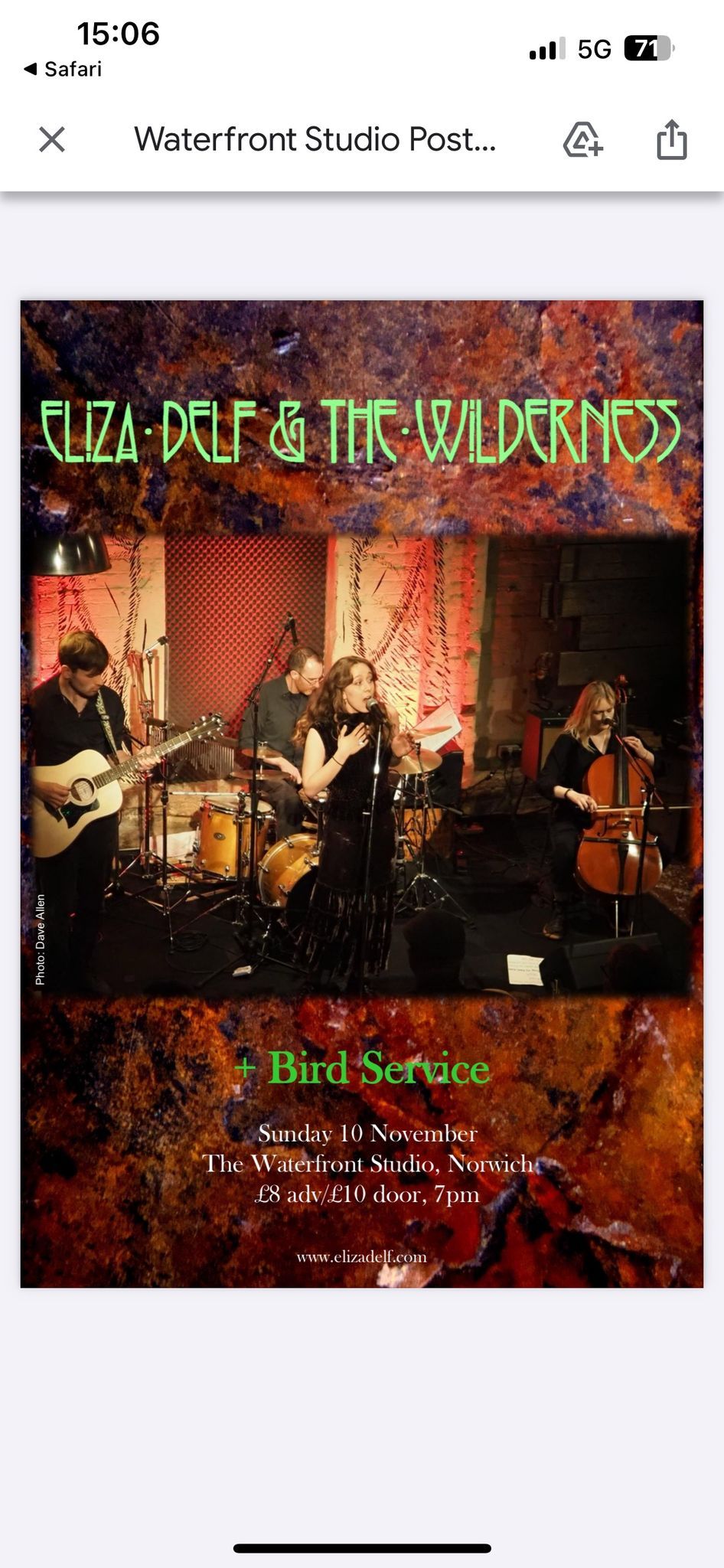 Eliza Delf & The Wilderness @ The Waterfront Studio