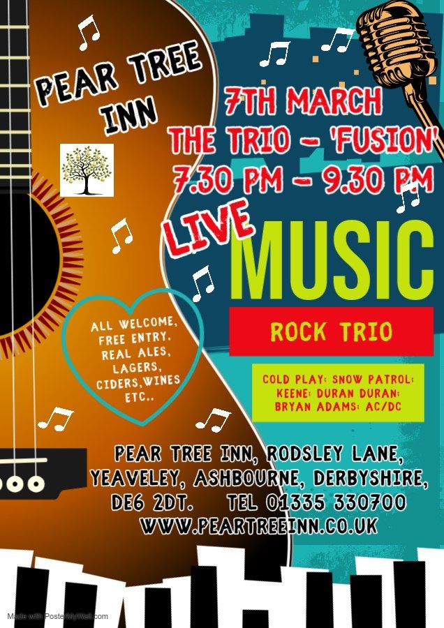 LIVE MUSIC from \u2018FUSION' 7th March 7.30pm