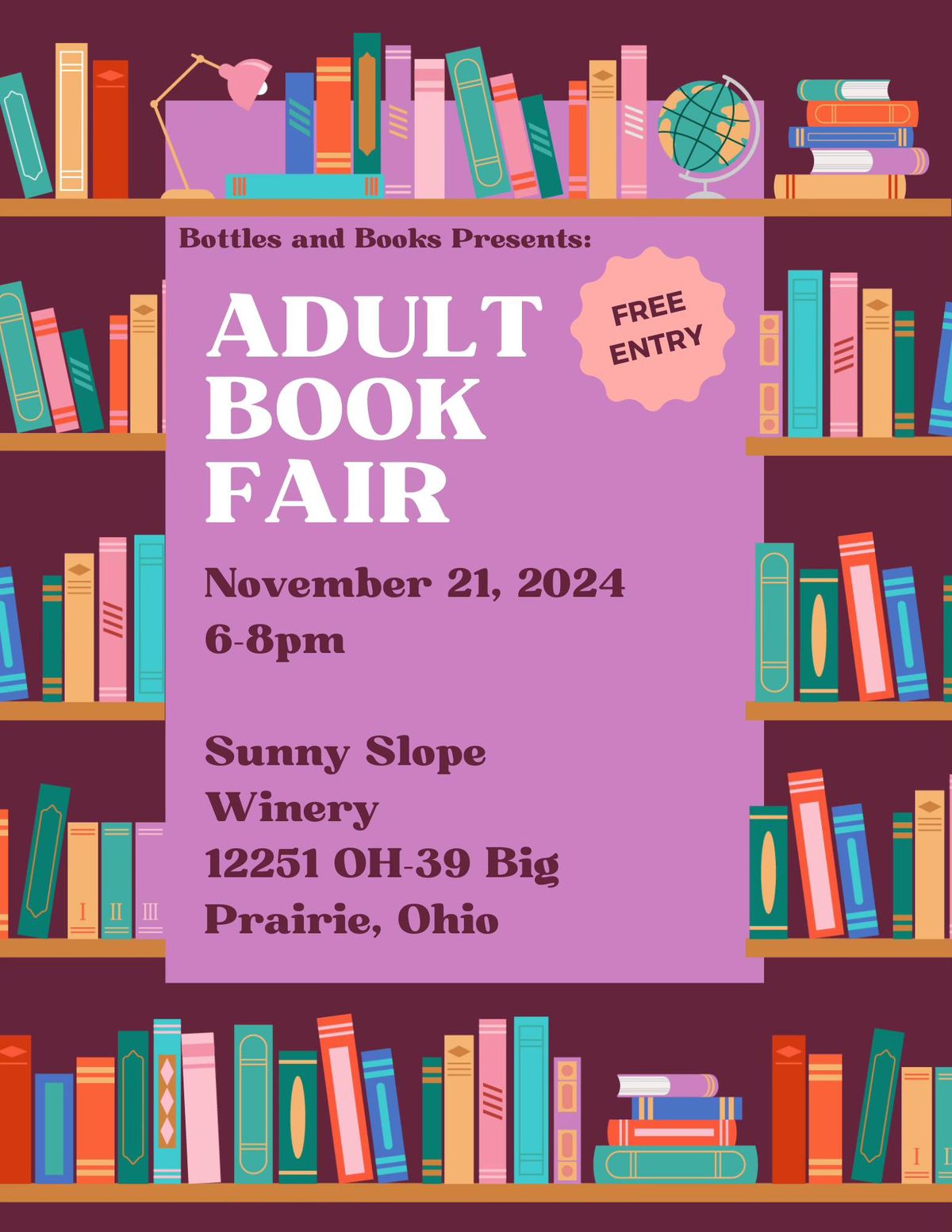 Bottles and Books Adult Book Fair