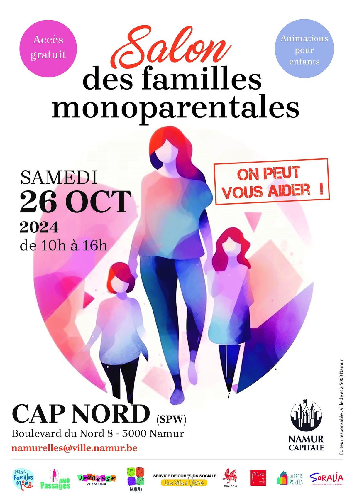 Salon des familles monoparentales de Namur: 26 octobre 2024 (premi\u00e8re \u00e9dition)