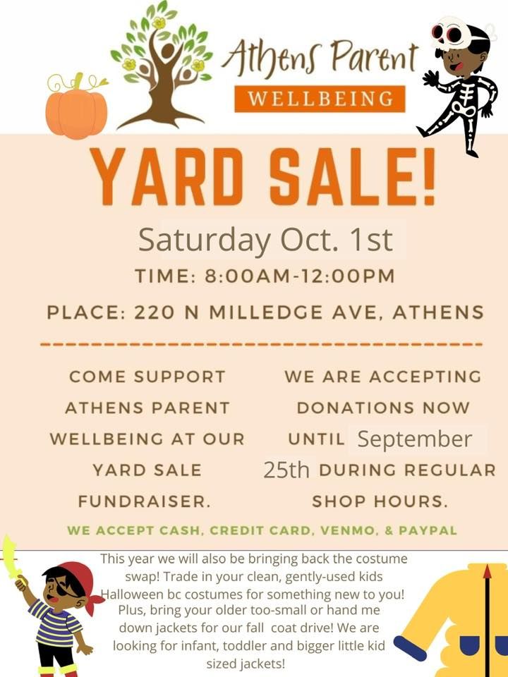 Athens Parent Wellbeing Costume Swap and Community Yard Sale, ReBlossom