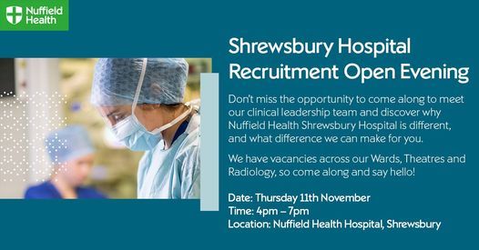 Shrewsbury Hospital Recruitment Open Evening