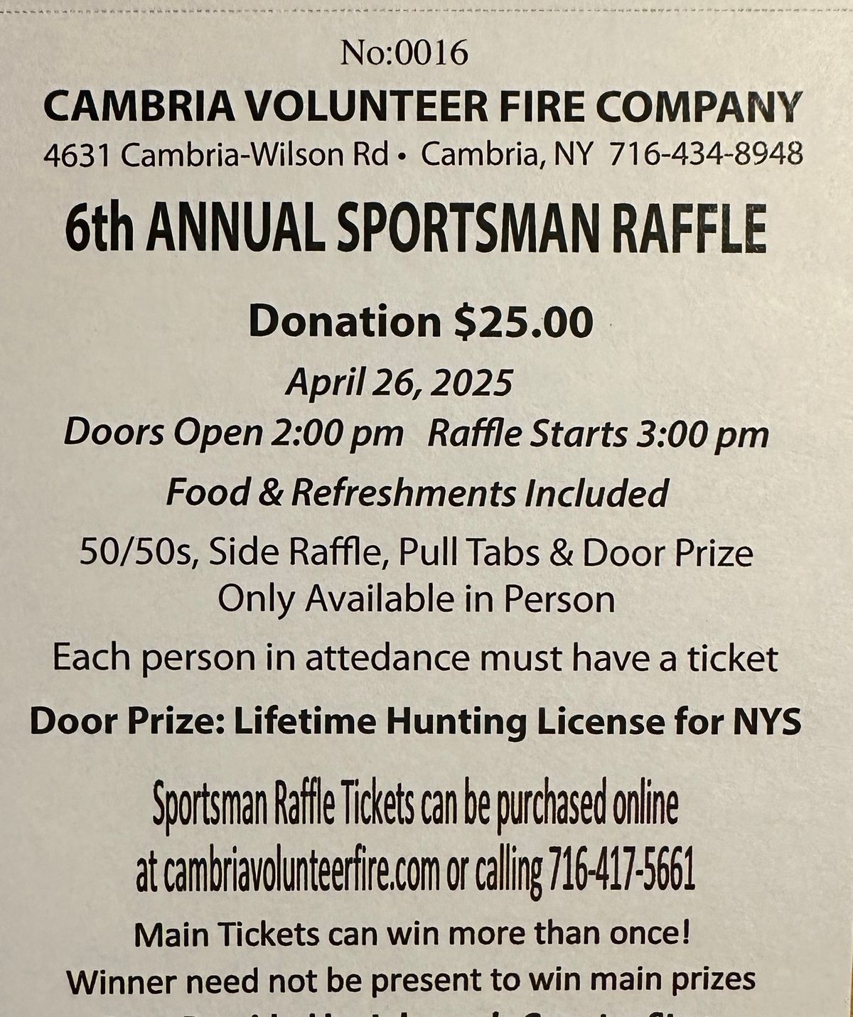 Annual Sportsman Raffle