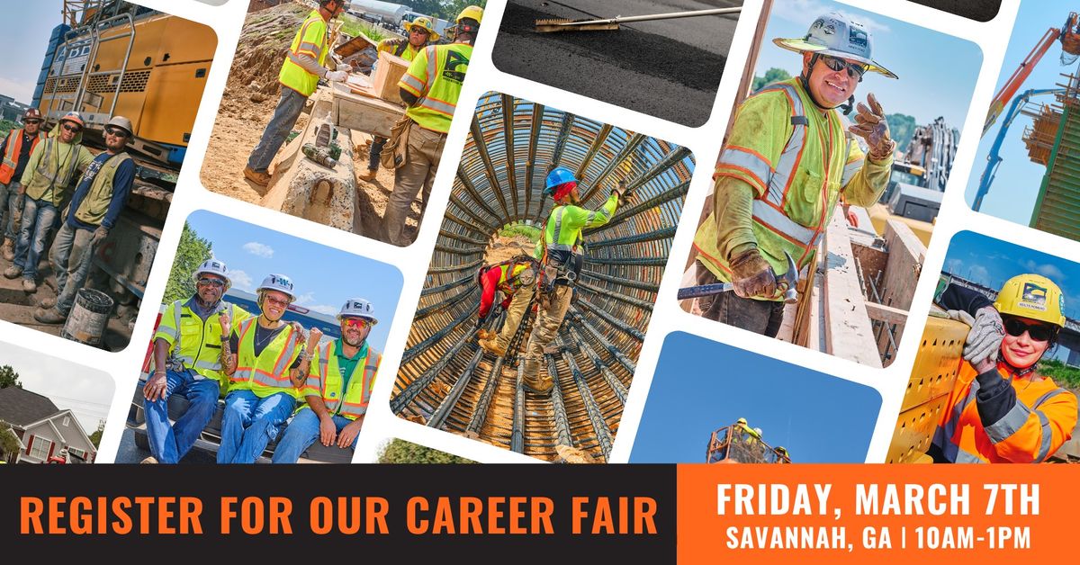 Road Construction Job Fair 2025 - Savannah\/SE Georgia, GA