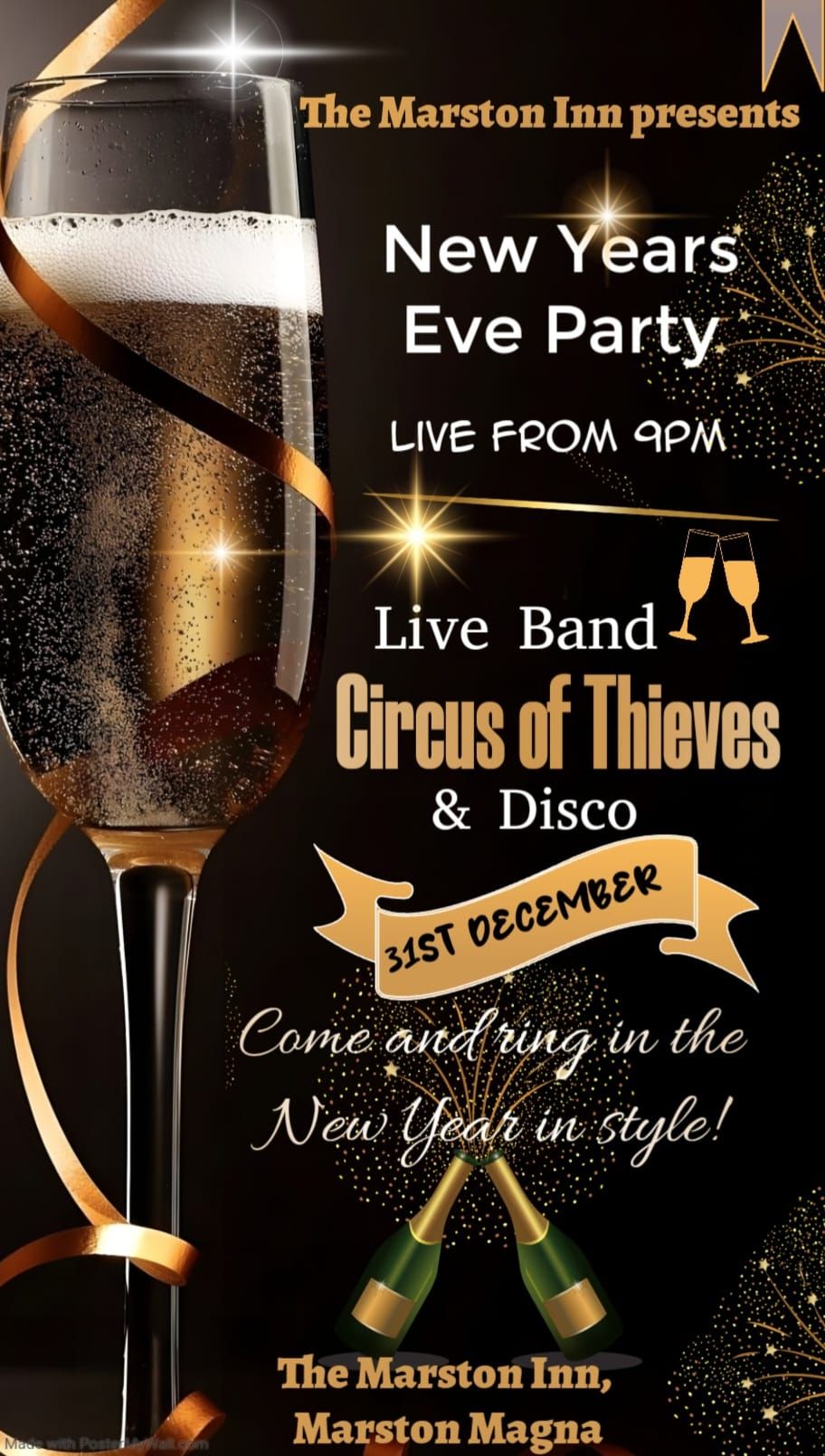 News Year's Eve Party at The Marston Inn with Circus Of Thieves!