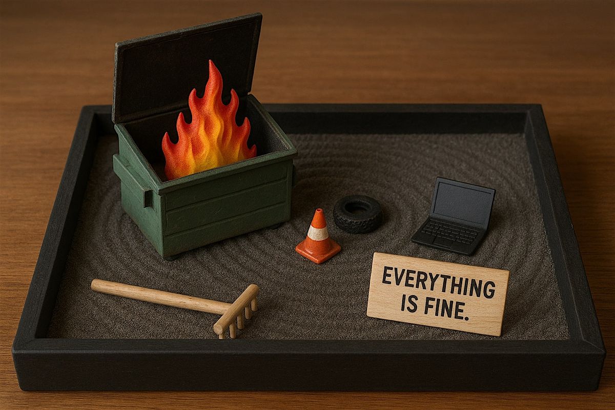 New Year DIY Dumpster Fire Zen Garden & Wine Tasting