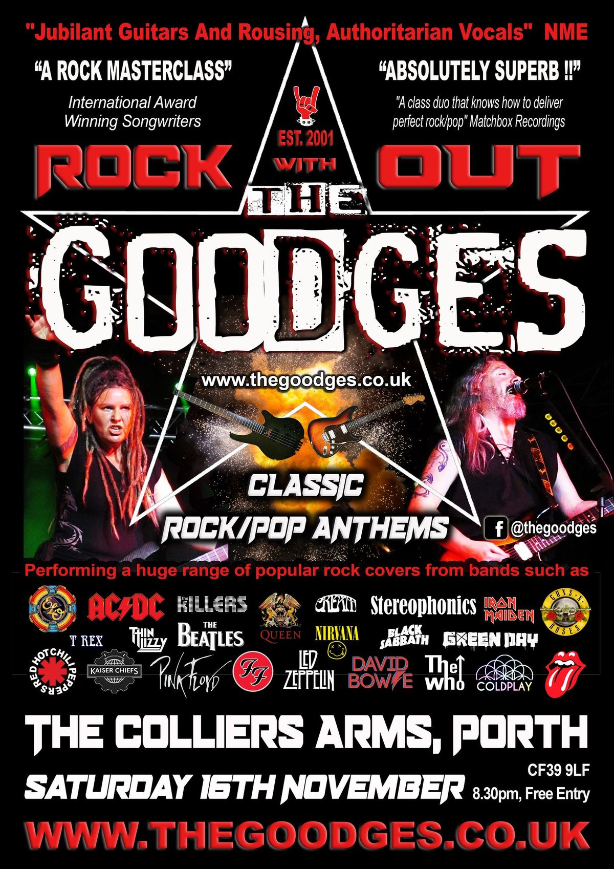 The Goodges Rock Out live @ The Colliers Arms, Porth. CF39 9LF.