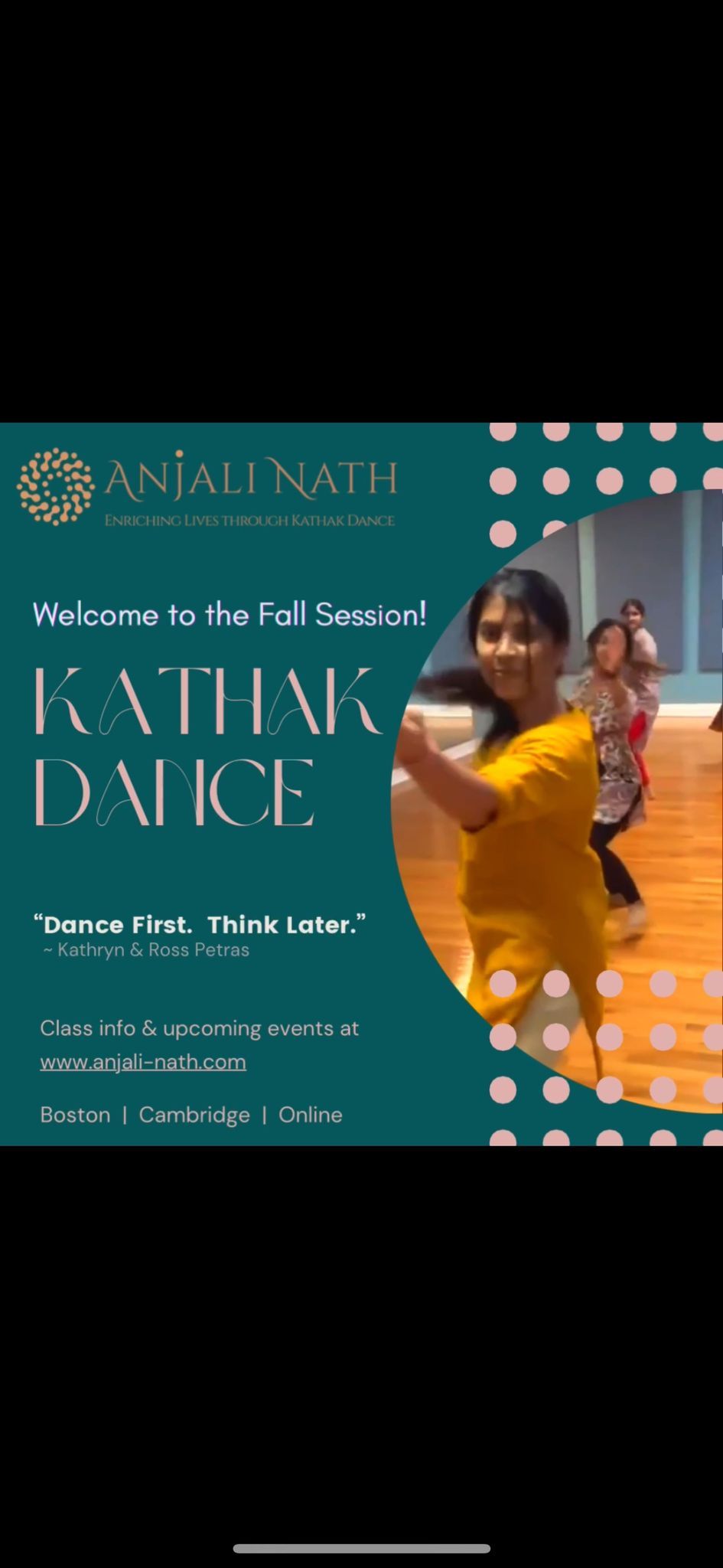 Fall Kathak Classes near Boston 