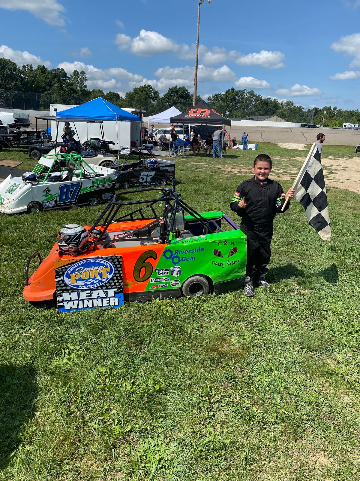 Race day for Dylan at Corrigan oil speedway 