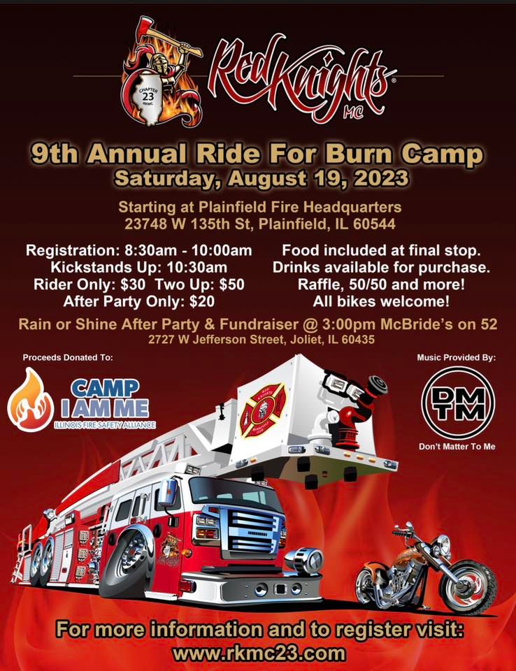 9th Annual Ride For Burn Camp 2023, Plainfield Fire Protection District