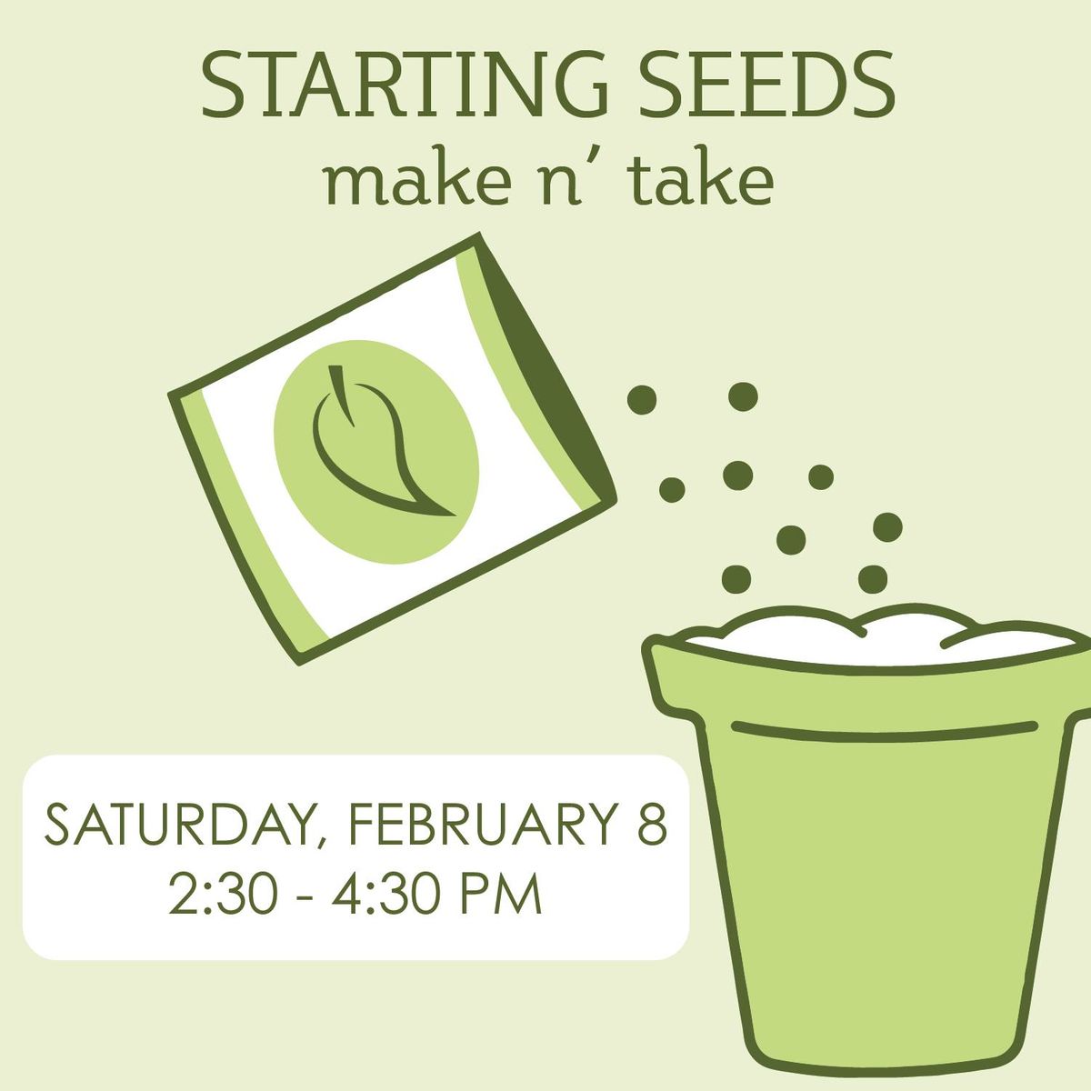 Starting Seeds Make n' Take - an Adults Make n' Take 