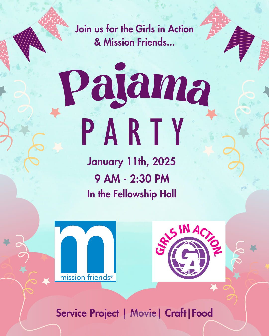 GA & Mission Friends Pajama Party