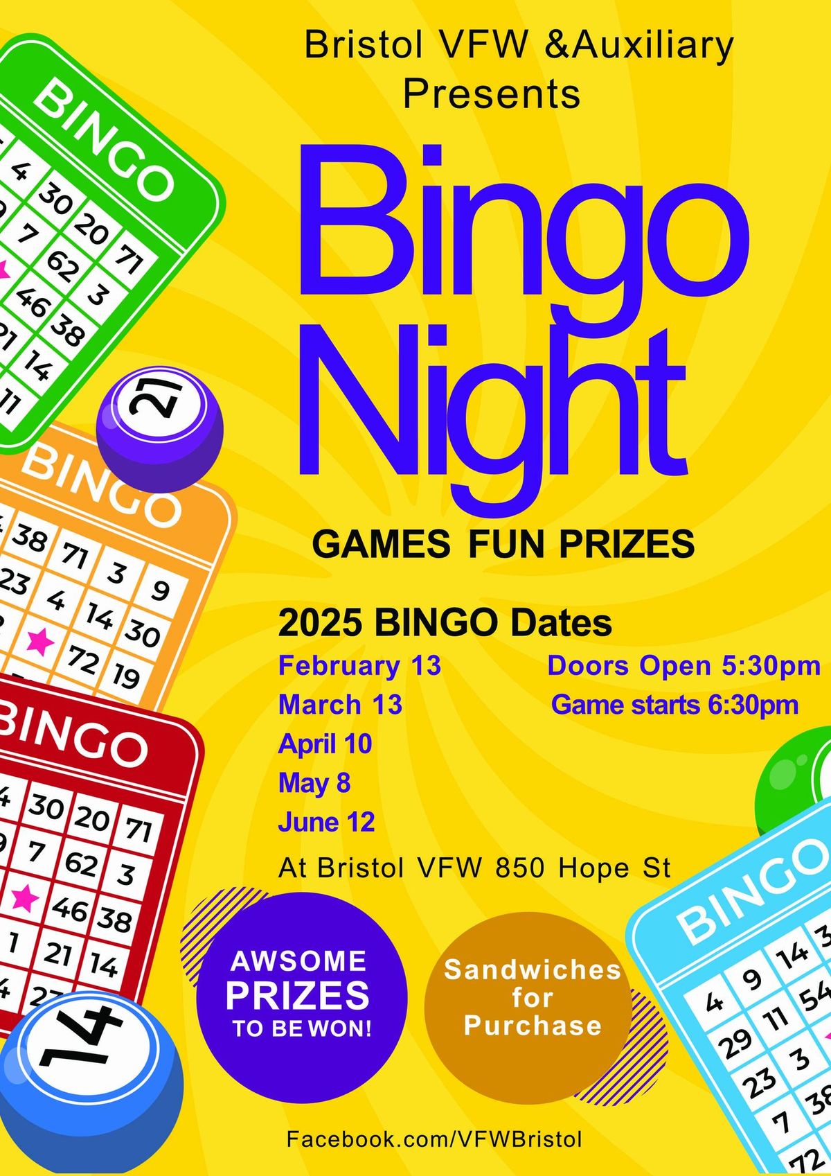 BINGO Thursday Night Doors open 530