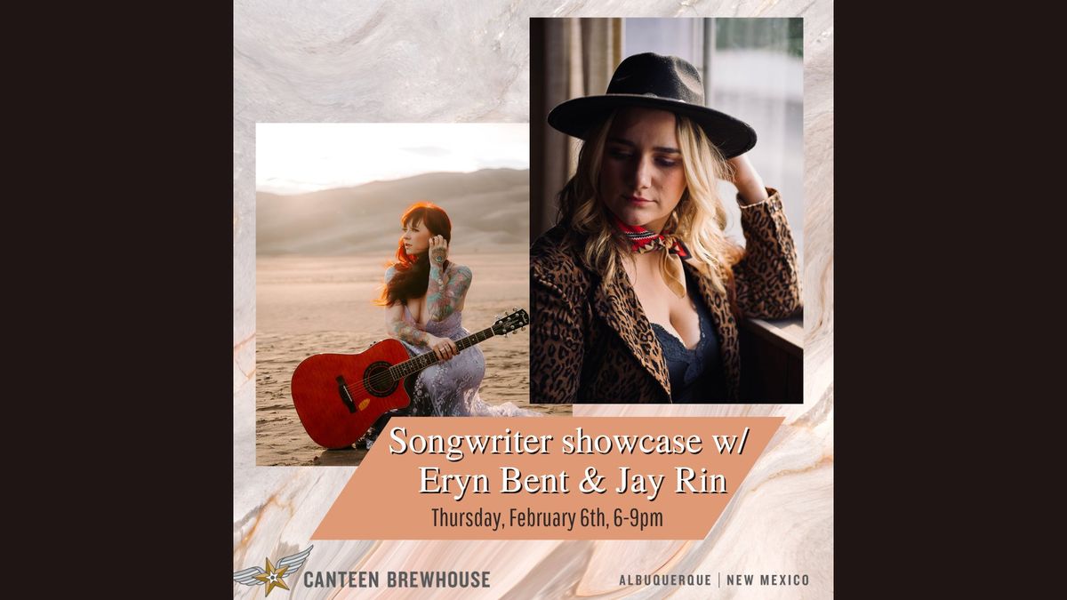 Songwriter showcase with Eryn Bent & Jay Rin live at the Brewhouse