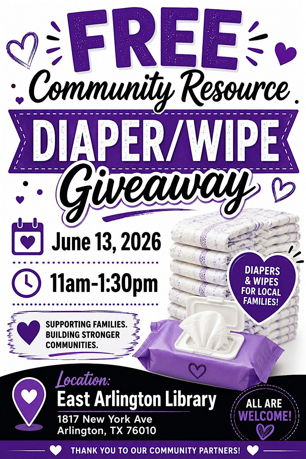 FREE Community Resource Diaper\/Wipe Giveaway