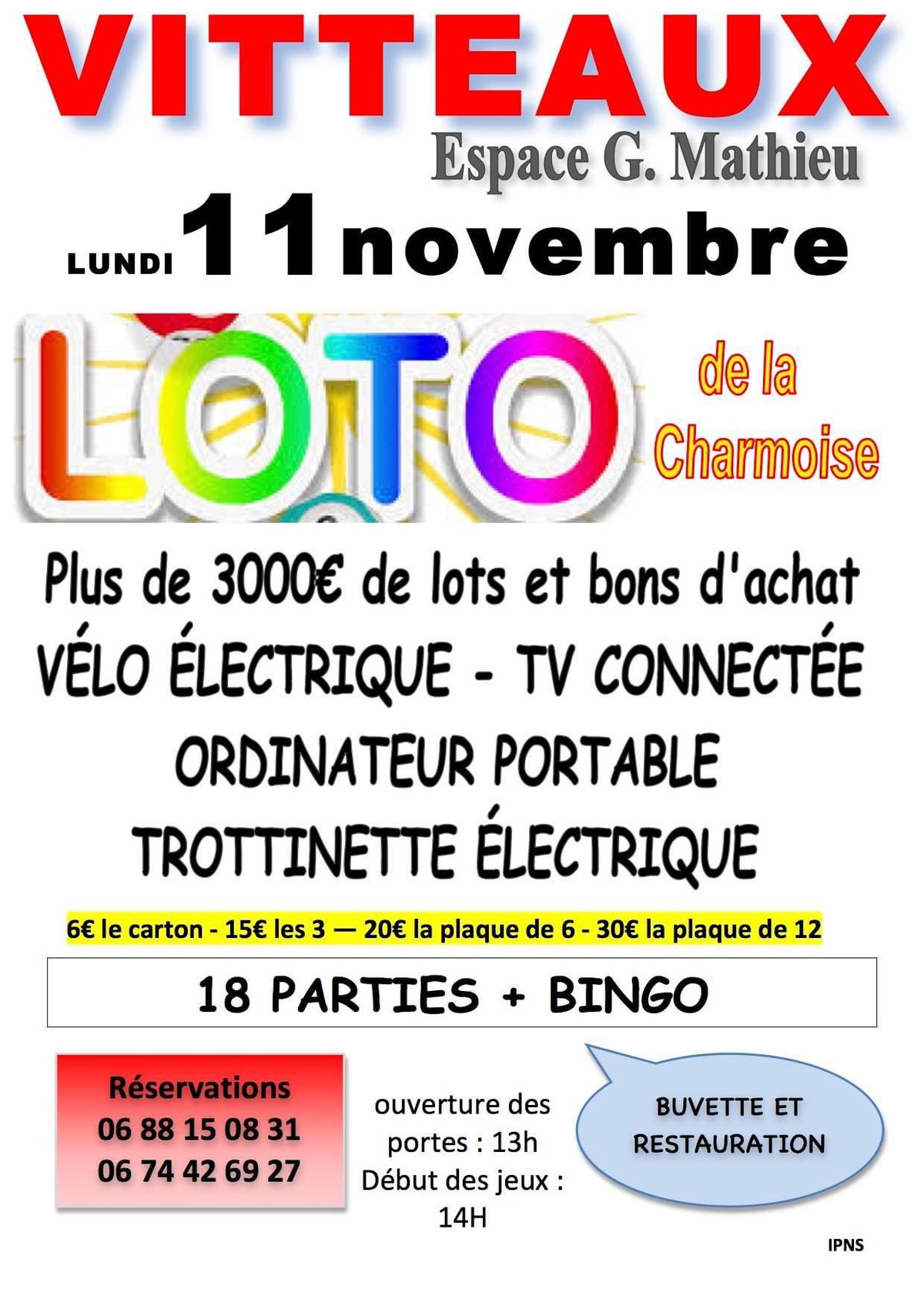 LOTO DE LA CHARMOISE \u00e0 VITTEAUX