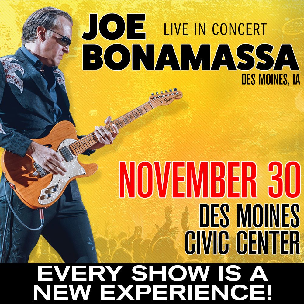 Joe Bonamassa Live in Des Moines, IA on November 30th