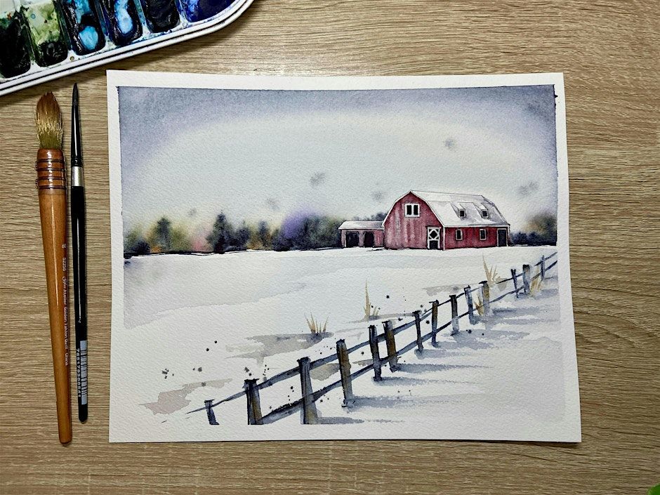 Winter Landscape Paint and Sip with Emily Marie Watercolors