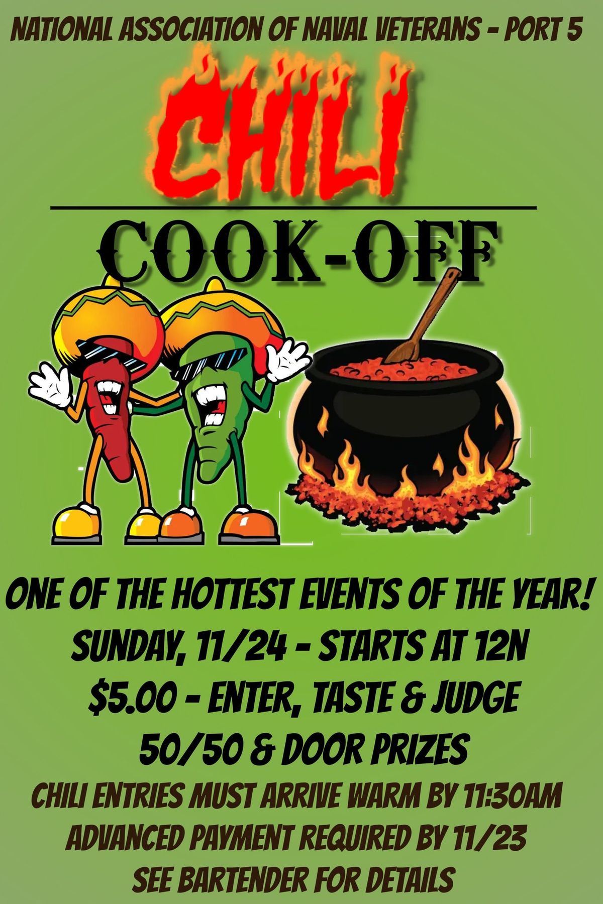 \ud83c\udf36\ufe0f \ud83c\udf36\ufe0f Port 5 Chili Cook Off!! \ud83c\udf36\ufe0f\ud83c\udf36\ufe0f