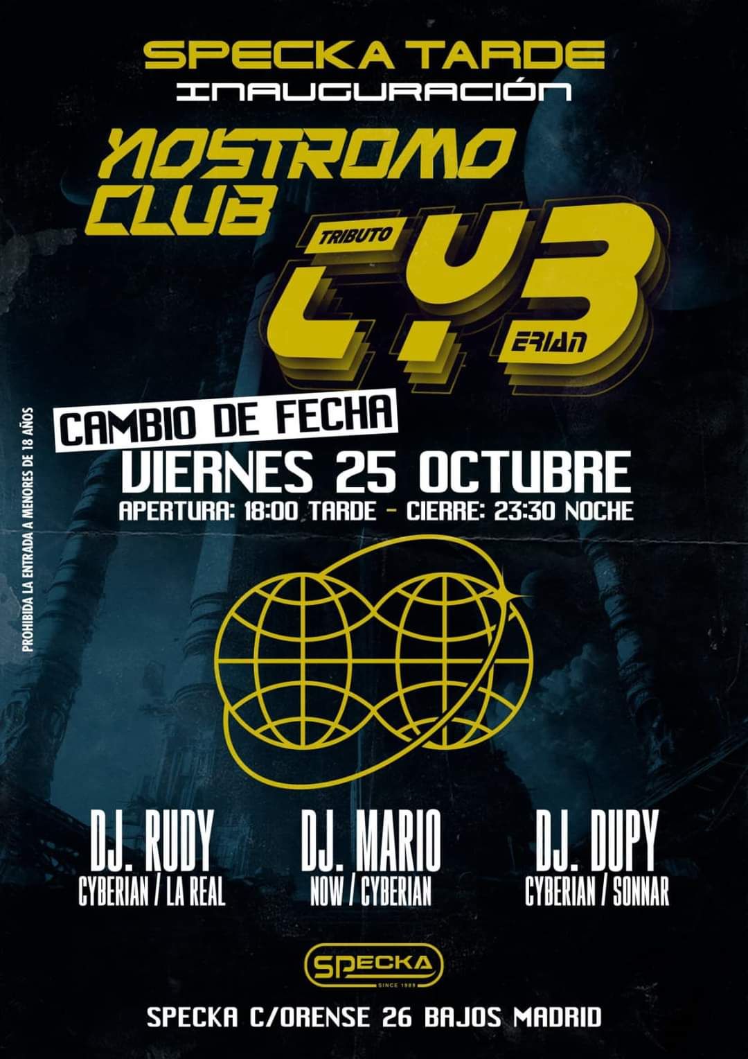 Nostromo Club (Tributo Cyberian): Rudy + Mario Boldoba + Dupy