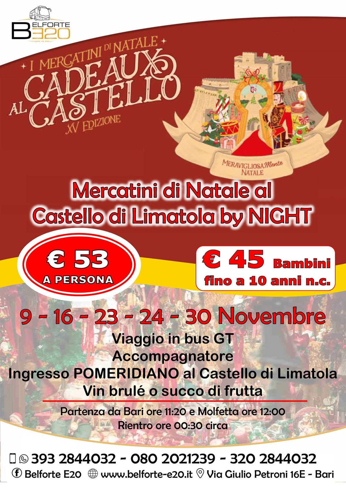 Mercatini di Natale al Castello di Limatola By Night 23 Novembre 2024 By BE20