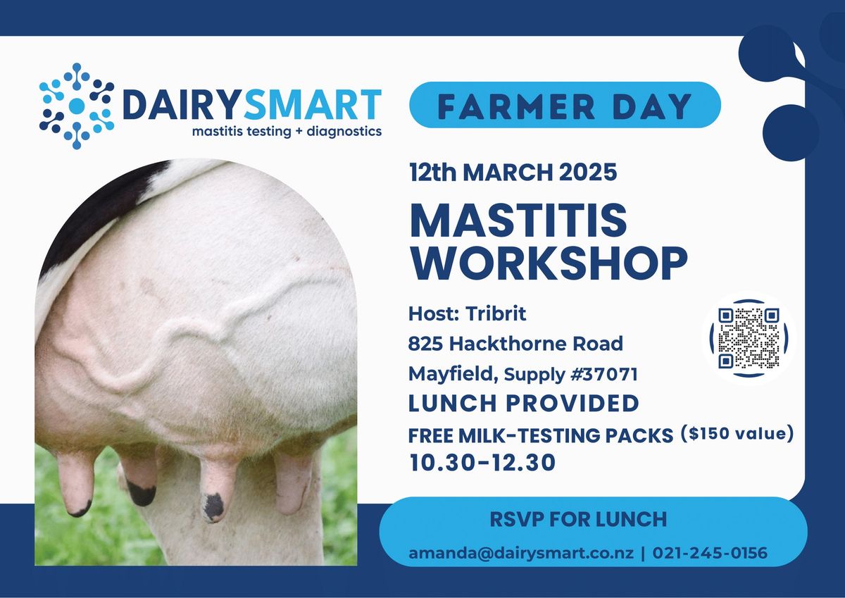 Mayfield Dairy Farmers Mastitis Workshop w\/ Free $150.00 Milk Testing Kit & Lunch - DairySmart