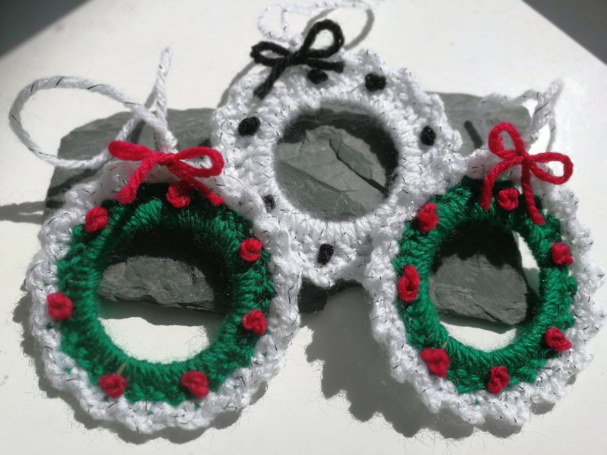 Christmas crochet workshop - wreath tree decoration