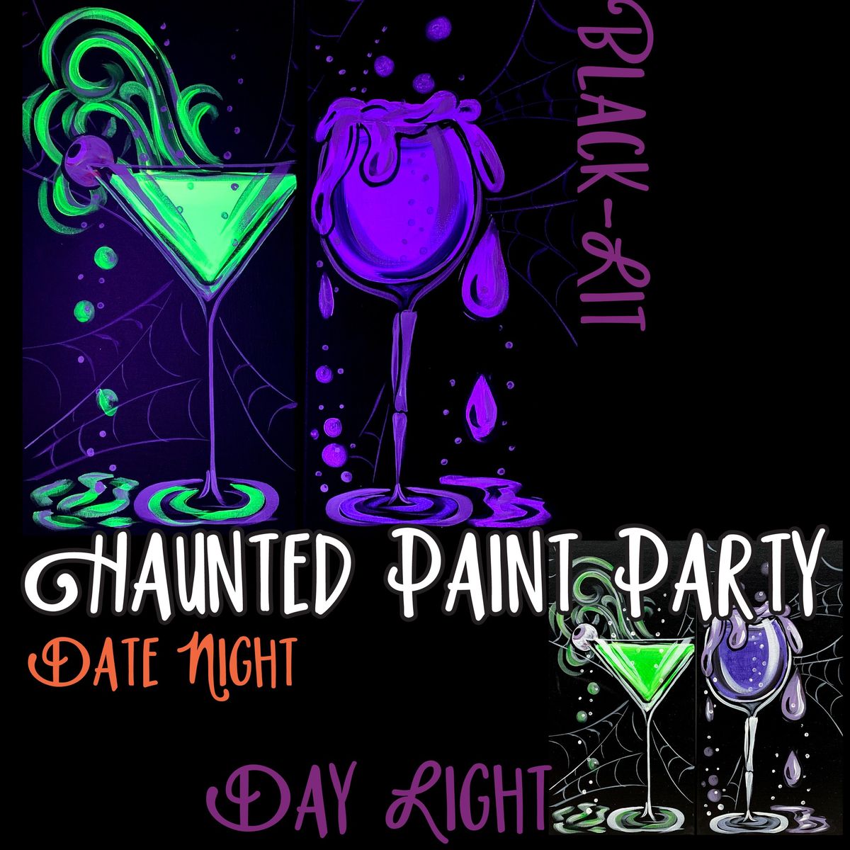 Spooky Drinks - Date Night Glow Paint Party!