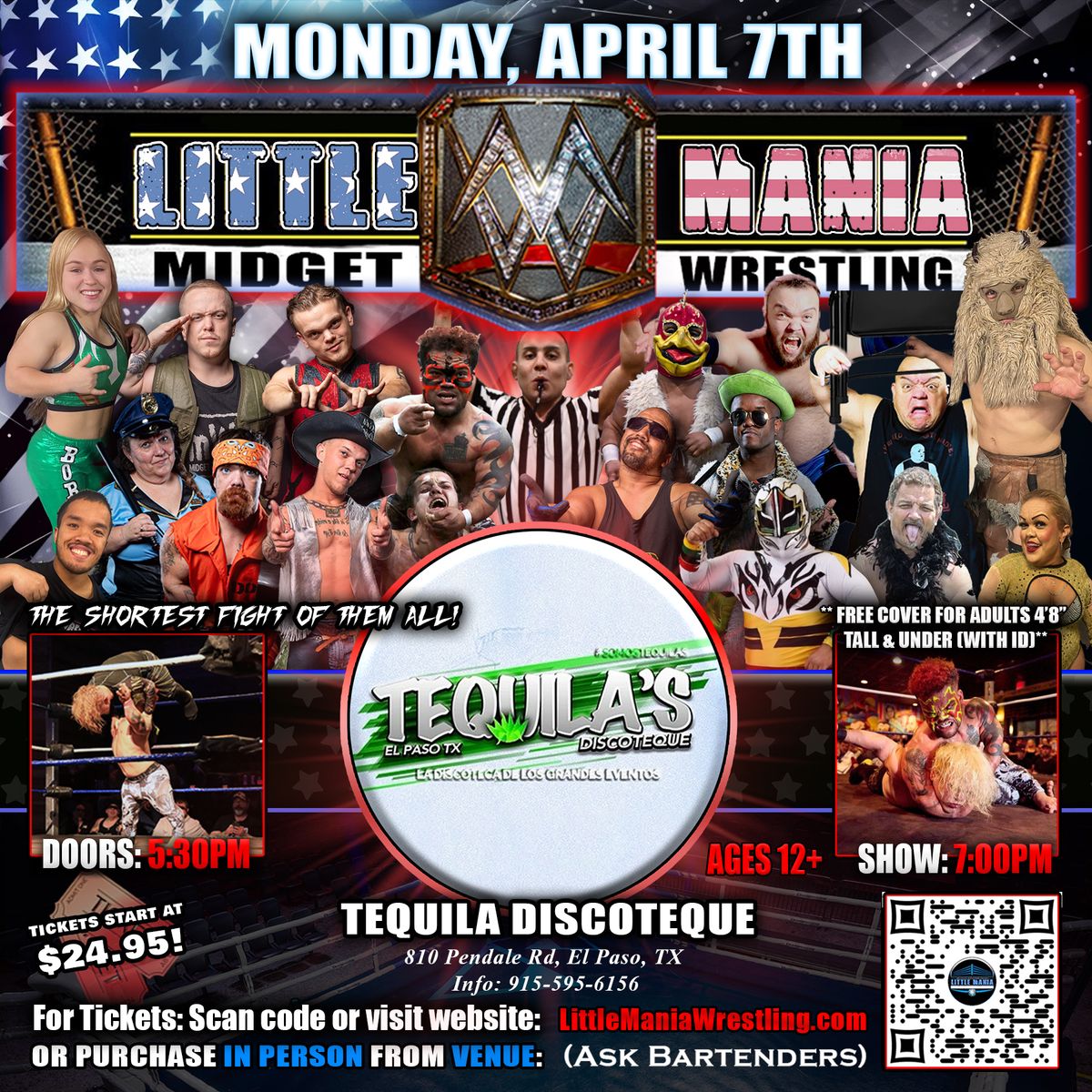 El Paso ,TX - Midget Wrestling All * Stars @ Tequila Discoteque "The Shortest Fight of Them All!