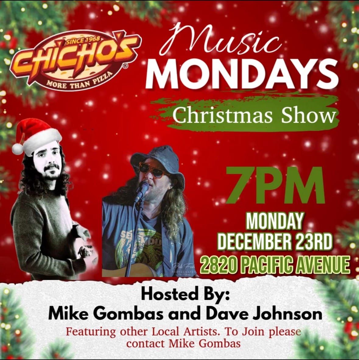 Music Mondays Christmas show at Chicho's 29th