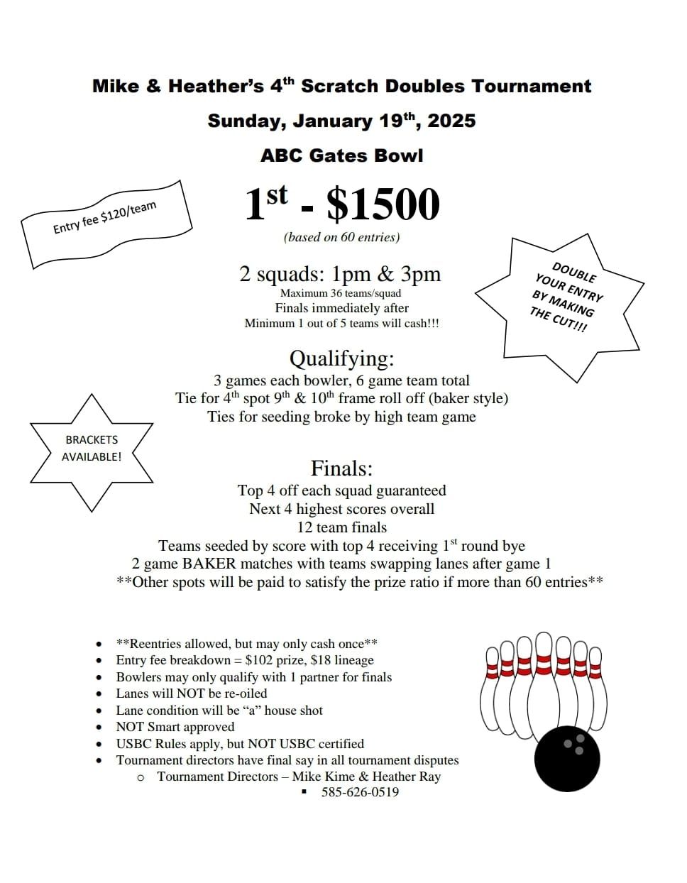 Mike & Heather's 4th Scratch Doubles Tournament 